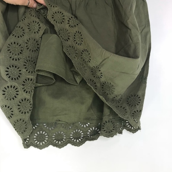Roxy Army Green Eyelet detail skirt - Picture 4 of 5